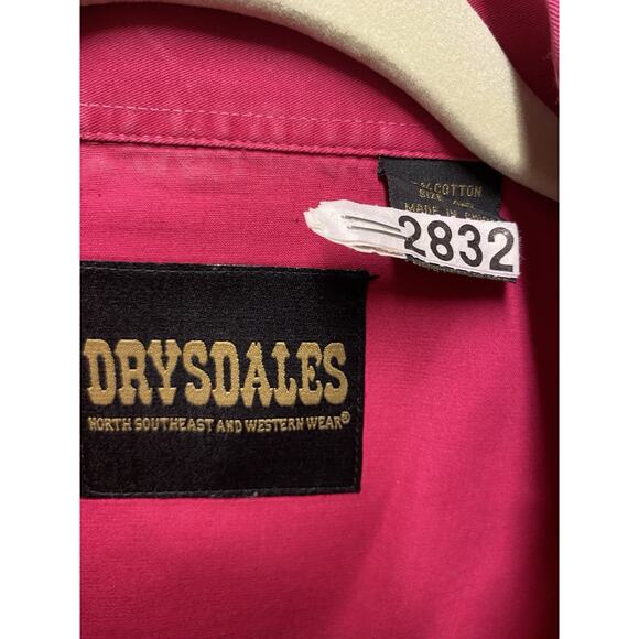 VTG Drysdales Pearl Snap Long Sleeve Shirt Men's Cowboy Ranch XL T Pink Heavy - Picture 6 of 10